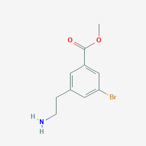 molecular formula C10H12BrNO2 B13992475 Methyl 3-(2-aminoethyl)-5-bromobenzoate 