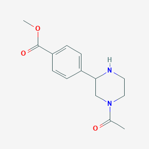 molecular formula C14H18N2O3 B1399255 4-(4-乙酰基哌嗪-2-基)苯甲酸甲酯 CAS No. 1316226-02-4