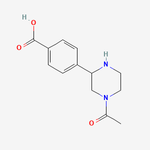 molecular formula C13H16N2O3 B1399256 4-(4-乙酰哌嗪-2-基)苯甲酸 CAS No. 1316221-78-9