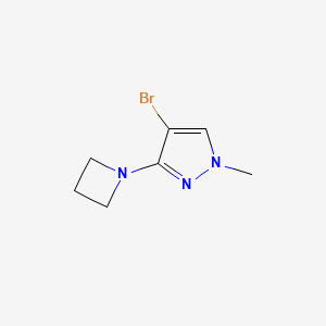 molecular formula C7H10BrN3 B13992568 3-(1-Azetidinyl)-4-bromo-1-methyl-1H-pyrazole 