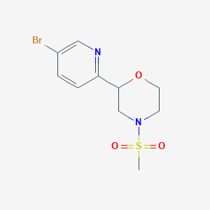 molecular formula C10H13BrN2O3S B1399259 2-(5-溴-吡啶-2-基)-4-甲磺酰基-吗啉 CAS No. 1316223-19-4