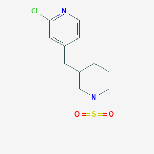 molecular formula C12H17ClN2O2S B1399262 2-氯-4-((1-(甲磺酰基)哌啶-3-基)甲基)吡啶 CAS No. 1316217-48-7