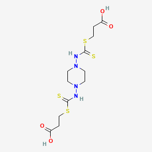 3,3'-[Piperazine-1,4-diylbis(carbamothioylsulfanediyl)]dipropanoic acid