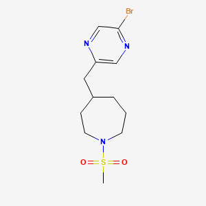 molecular formula C12H18BrN3O2S B1399264 4-(5-溴-吡嗪-2-基甲基)-1-甲磺酰基-氮杂环己烷 CAS No. 1316225-97-4