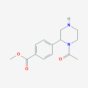 molecular formula C14H18N2O3 B1399268 4-(1-乙酰基哌嗪-2-基)苯甲酸甲酯 CAS No. 1316218-72-0