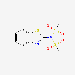 molecular formula C9H10N2O4S3 B13992710 Benzothiazole, 2-(bis(methylsulfonyl)amino)- CAS No. 73713-84-5