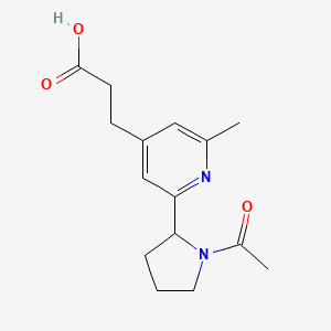 B1399276 3-(2-(1-Acetylpyrrolidin-2-yl)-6-methylpyridin-4-yl)propanoic acid CAS No. 1316220-79-7