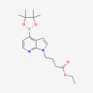 molecular formula C19H27BN2O4 B13992789 Ethyl 4-[4-(4,4,5,5-tetramethyl-1,3,2-dioxaborolan-2-yl)-1H-pyrrolo[2,3-b]pyridin-1-yl]butanoate 