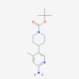 molecular formula C16H25N3O2 B13992860 Tert-butyl 4-(6-amino-4-methylpyridin-3-yl)piperidine-1-carboxylate 