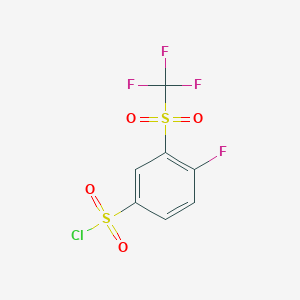 molecular formula C7H3ClF4O4S2 B1399289 4-氟-3-(三氟甲磺酰基)苯磺酰氯 CAS No. 1027345-07-8