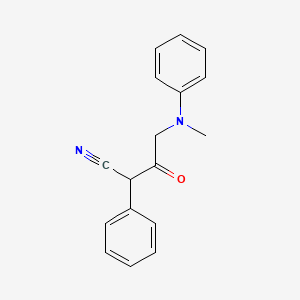 molecular formula C17H16N2O B13993029 Acetoacetonitrile, 4-(N-methylanilino)-2-phenyl- CAS No. 73663-78-2