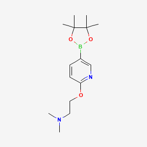 molecular formula C15H25BN2O3 B1399310 N,N-Dimethyl-2-((5-(4,4,5,5-tetramethyl-1,3,2-dioxaborolan-2-yl)pyridin-2-yl)oxy)ethanamine CAS No. 892501-92-7