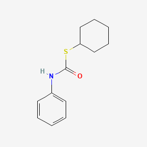 molecular formula C13H17NOS B13993218 Thiocarbanilic acid, S-cyclohexyl ester CAS No. 5394-12-7