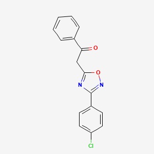 molecular formula C16H11ClN2O2 B13993226 2-[3-(4-Chlorophenyl)-1,2,4-oxadiazol-5-yl]-1-phenylethan-1-one CAS No. 65696-83-5