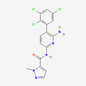 molecular formula C16H12Cl3N5O B13993274 N-(6-Amino-5-(2,3,5-trichlorophenyl)pyridin-2-yl)-1-methyl-1H-pyrazole-5-carboxamide 