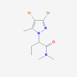 molecular formula C10H15Br2N3O B13993308 2-(3,4-dibromo-5-methylpyrazol-1-yl)-N,N-dimethylbutanamide CAS No. 60060-75-5