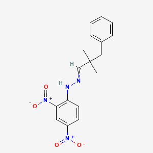 molecular formula C17H18N4O4 B13993331 N-[(2,2-Dimethyl-3-phenyl-propylidene)amino]-2,4-dinitro-aniline CAS No. 978-42-7