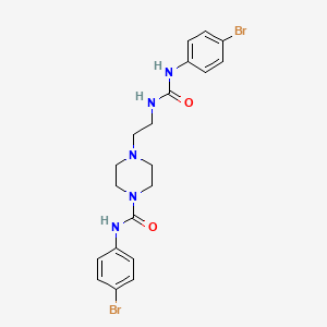 molecular formula C20H23Br2N5O2 B13993364 N-(4-bromophenyl)-4-[2-[(4-bromophenyl)carbamoylamino]ethyl]piperazine-1-carboxamide CAS No. 6623-72-9