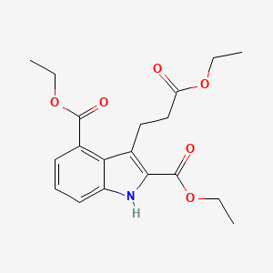 molecular formula C19H23NO6 B13993411 Diethyl 3-(3-ethoxy-3-oxopropyl)-1h-indole-2,4-dicarboxylate CAS No. 5446-68-4