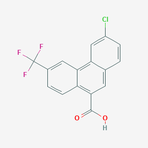 molecular formula C16H8ClF3O2 B13993418 9-Phenanthrenecarboxylicacid, 3-chloro-6-(trifluoromethyl)- CAS No. 35315-65-2