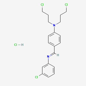 molecular formula C19H22Cl4N2 B13993491 4-[(3-chlorophenyl)iminomethyl]-N,N-bis(3-chloropropyl)aniline CAS No. 60625-48-1