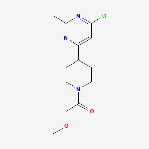 molecular formula C13H18ClN3O2 B1399356 1-(4-(6-Chloro-2-methylpyrimidin-4-yl)piperidin-1-yl)-2-methoxyethanone CAS No. 1316220-05-9