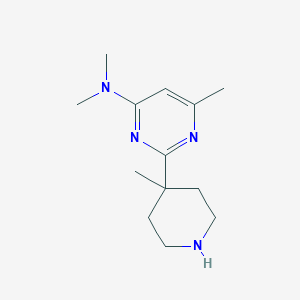 molecular formula C13H22N4 B1399357 N,N,6-trimethyl-2-(4-methylpiperidin-4-yl)pyrimidin-4-amine CAS No. 1316227-55-0