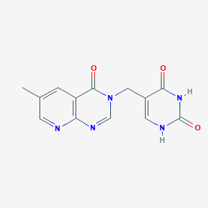 molecular formula C13H11N5O3 B13993585 5-[(6-methyl-4-oxopyrido[2,3-d]pyrimidin-3-yl)methyl]-1H-pyrimidine-2,4-dione CAS No. 64600-50-6