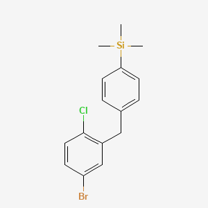 molecular formula C16H18BrClSi B13993607 {4-[(5-Bromo-2-chlorophenyl)methyl]phenyl}(trimethyl)silane CAS No. 922736-99-0