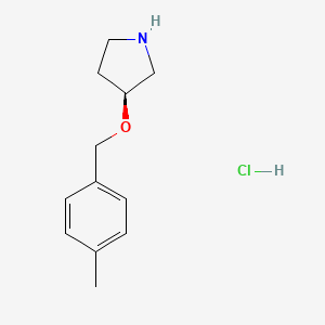 molecular formula C12H18ClNO B1399361 (S)-3-((4-Methylbenzyl)oxy)pyrrolidine hydrochloride CAS No. 1289585-11-0