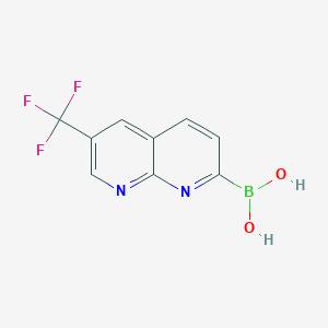 molecular formula C9H6BF3N2O2 B13993615 [6-(Trifluoromethyl)-1,8-naphthyridin-2-yl]boronic acid 