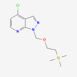 molecular formula C12H18ClN3OSi B13993629 4-Chloro-1-((2-(trimethylsilyl)ethoxy)methyl)-1H-pyrazolo[3,4-b]pyridine 