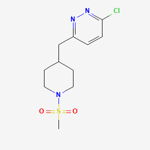 molecular formula C11H16ClN3O2S B1399363 3-Chloro-6-((1-(methylsulfonyl)piperidin-4-yl)methyl)pyridazine CAS No. 1316221-72-3
