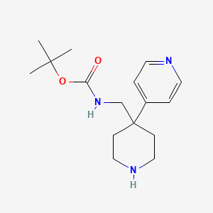 molecular formula C16H25N3O2 B13993642 tert-Butyl ((4-(pyridin-4-yl)piperidin-4-yl)methyl)carbamate 