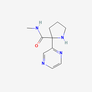 molecular formula C10H14N4O B1399366 N-methyl-2-(pyrazin-2-yl)pyrrolidine-2-carboxamide CAS No. 1316218-42-4