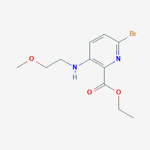 molecular formula C11H15BrN2O3 B13993665 Ethyl 6-bromo-3-((2-methoxyethyl)amino)picolinate 