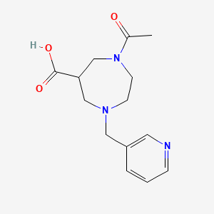 molecular formula C14H19N3O3 B1399367 1-Acetyl-4-(pyridin-3-ylmethyl)-1,4-diazepane-6-carboxylic acid CAS No. 1316223-23-0