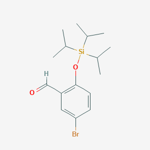 molecular formula C16H25BrO2Si B13993690 5-Bromo-2-{[tri(propan-2-yl)silyl]oxy}benzaldehyde CAS No. 923281-68-9