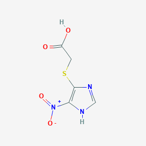 molecular formula C5H5N3O4S B13993694 2-[(5-nitro-1H-imidazol-4-yl)sulfanyl]acetic acid CAS No. 78101-65-2