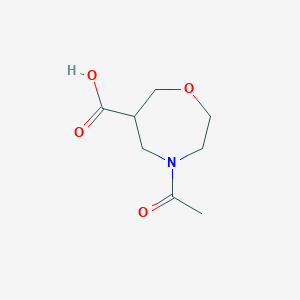 molecular formula C8H13NO4 B1399370 4-Acetyl-1,4-oxazepane-6-carboxylic acid CAS No. 1316225-24-7