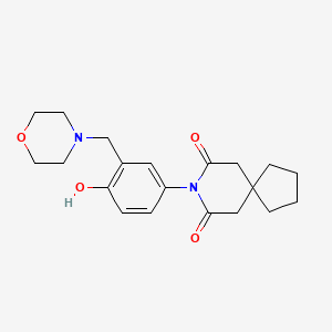 molecular formula C20H26N2O4 B13993708 8-[4-Hydroxy-3-(morpholin-4-ylmethyl)phenyl]-8-azaspiro[4.5]decane-7,9-dione CAS No. 71471-61-9