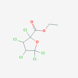 molecular formula C7H7Cl5O3 B13993714 Ethyl 2,3,4,5,5-pentachlorooxolane-2-carboxylate CAS No. 89975-49-5