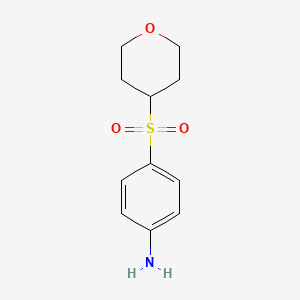 molecular formula C11H15NO3S B13993726 4-((Tetrahydro-2H-pyran-4-yl)sulfonyl)aniline 