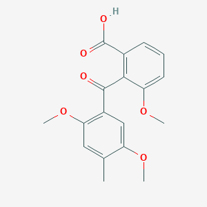 molecular formula C18H18O6 B13993752 2-(2,5-Dimethoxy-4-methylbenzoyl)-3-methoxybenzoic acid CAS No. 51837-72-0