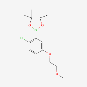 molecular formula C15H22BClO4 B13993757 2-(2-Chloro-5-(2-methoxyethoxy)phenyl)-4,4,5,5-tetramethyl-1,3,2-dioxaborolane 