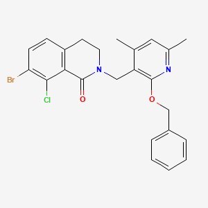 molecular formula C24H22BrClN2O2 B13993761 2-((2-(benzyloxy)-4,6-dimethylpyridin-3-yl)methyl)-7-bromo-8-chloro-3,4-dihydroisoquinolin-1(2H)-one 