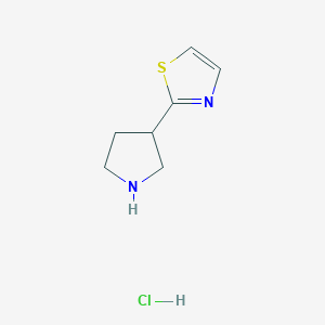 molecular formula C7H11ClN2S B13993774 2-Pyrrolidin-3-yl-thiazole hydrochloride 