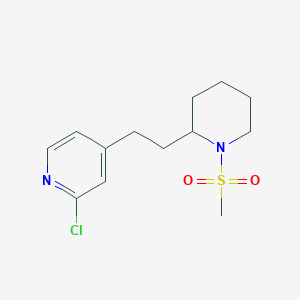 molecular formula C13H19ClN2O2S B1399378 2-Chloro-4-[2-(1-methanesulfonyl-piperidin-2-yl)-ethyl]-pyridine CAS No. 1316220-30-0