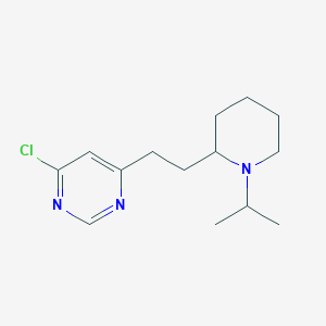 molecular formula C14H22ClN3 B1399382 4-Chloro-6-(2-(1-isopropylpiperidin-2-yl)ethyl)pyrimidine CAS No. 1316218-56-0