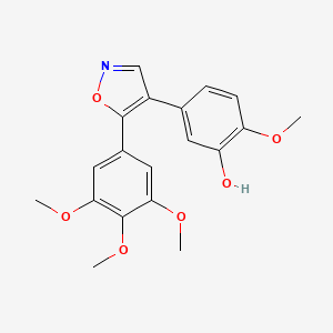 molecular formula C19H19NO6 B13993832 2-Methoxy-5-(5-(3,4,5-trimethoxyphenyl)isoxazol-4-yl)phenol 